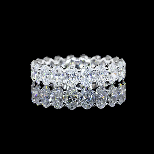 3.31 CTTW Oval Lab Grown Diamond Full Eternity Sz. 5.75 (E Color and VS Clarity)