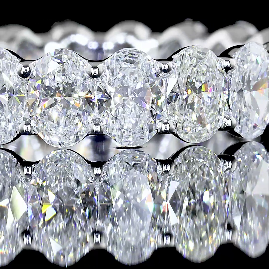 3.31 CTTW Oval Lab Grown Diamond Full Eternity Sz. 5.75 (E Color and VS Clarity)
