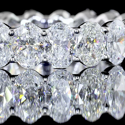 3.31 CTTW Oval Lab Grown Diamond Full Eternity Sz. 5.75 (E Color and VS Clarity)