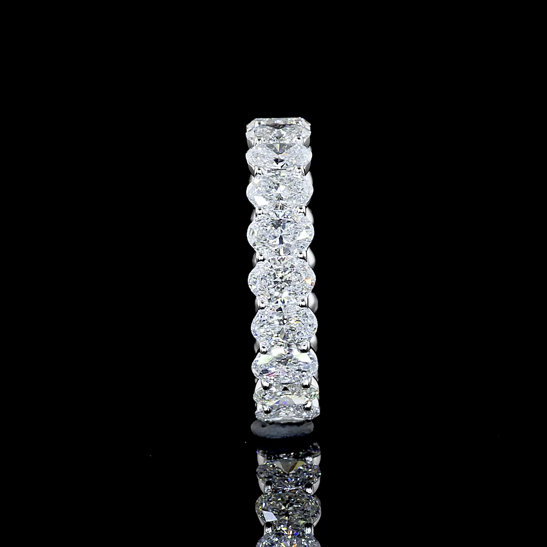 3.31 CTTW Oval Lab Grown Diamond Full Eternity Sz. 5.75 (E Color and VS Clarity)