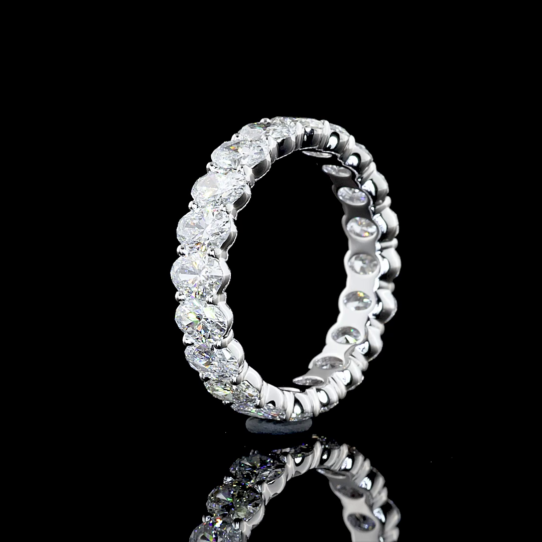 3.31 CTTW Oval Lab Grown Diamond Full Eternity Sz. 5.75 (E Color and VS Clarity)