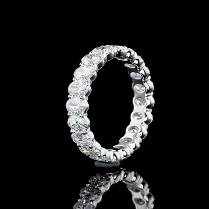 3.31 CTTW Oval Lab Grown Diamond Full Eternity Sz. 5.75 (E Color and VS Clarity)