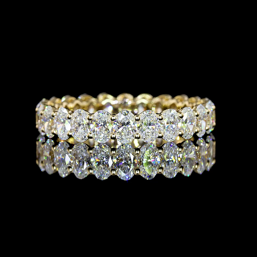 2.41 CTTW Oval Lab Diamond Full Eternity Sz. 5.75 14k Yellow Gold (E Color and VS Clarity)