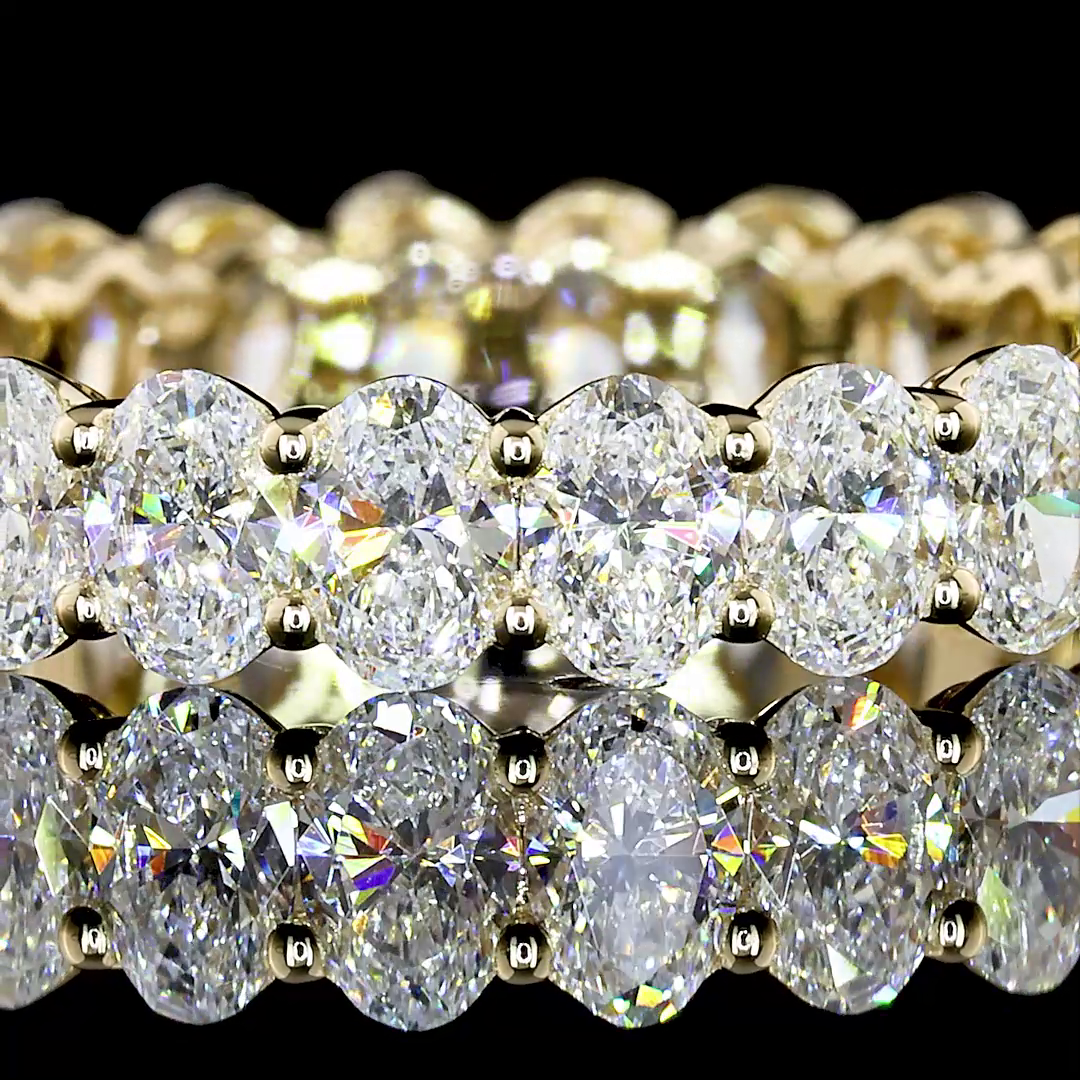 2.41 CTTW Oval Lab Diamond Full Eternity Sz. 5.75 14k Yellow Gold (E Color and VS Clarity)