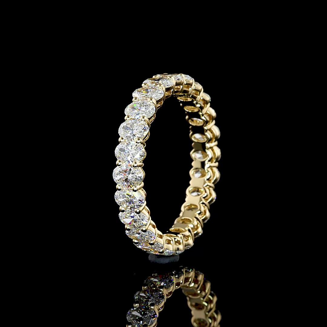 2.41 CTTW Oval Lab Diamond Full Eternity Sz. 5.75 14k Yellow Gold (E Color and VS Clarity)