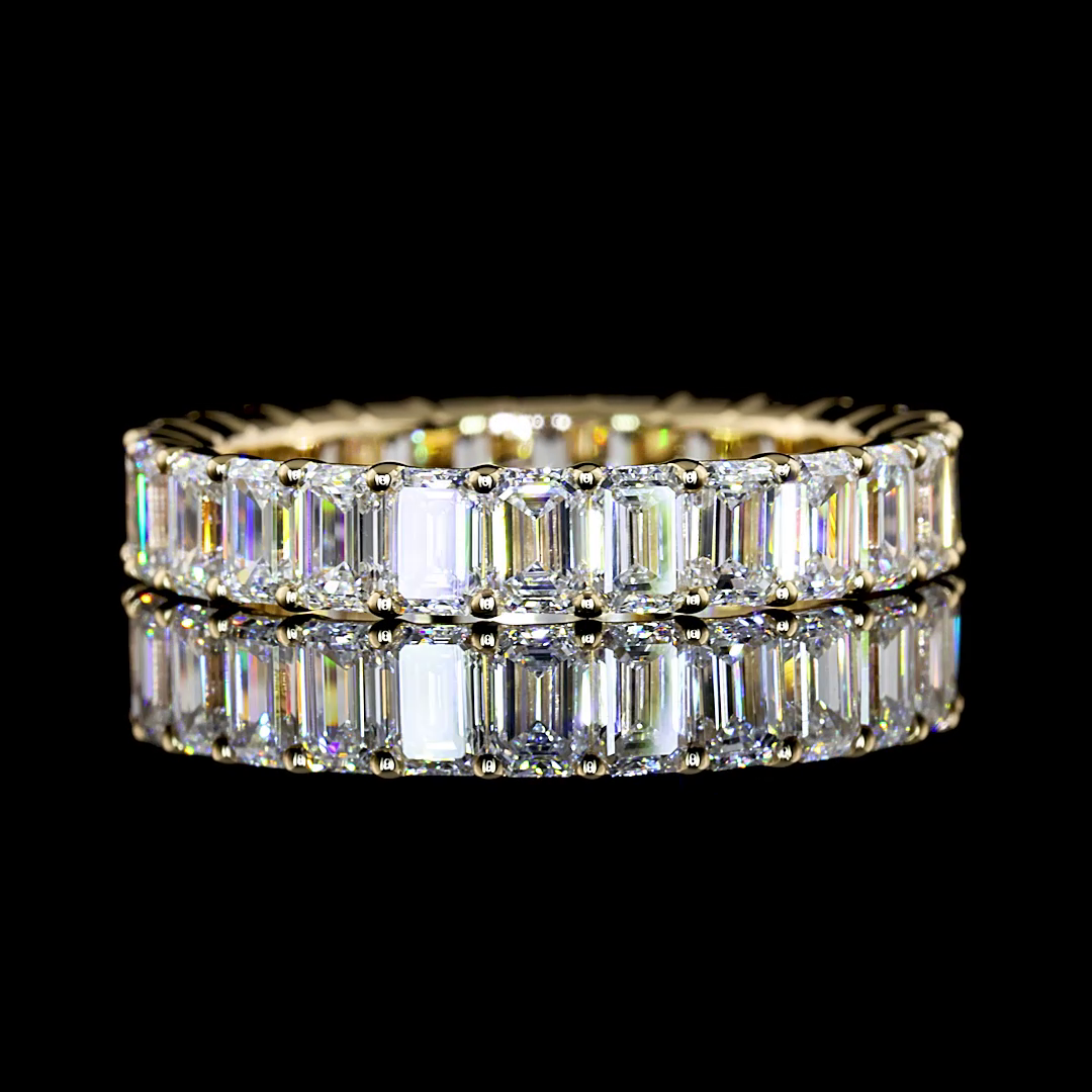 3.07 CTTW Emerald Lab Diamond Full Eternity Sz. 6.5 14k Yellow Gold F/E Color and VS1/VS Clarity jewelry-spot-usa