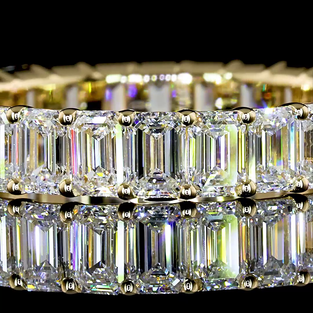 3.07 CTTW Emerald Lab Diamond Full Eternity Sz. 6.5 14k Yellow Gold F/E Color and VS1/VS Clarity jewelry-spot-usa
