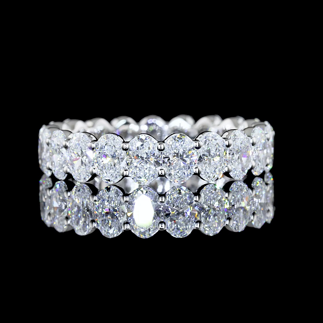 2.94 CTTW Oval Lab Diamond Full Eternity Sz. 6.5 14k White Gold (F/E Color and VS1/VS2/VS Clarity)