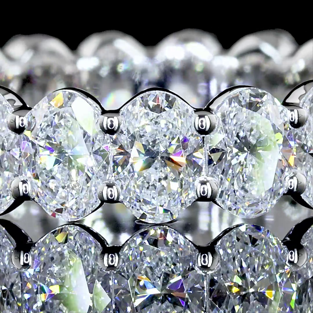 2.94 CTTW Oval Lab Diamond Full Eternity Sz. 6.5 14k White Gold (F/E Color and VS1/VS2/VS Clarity)