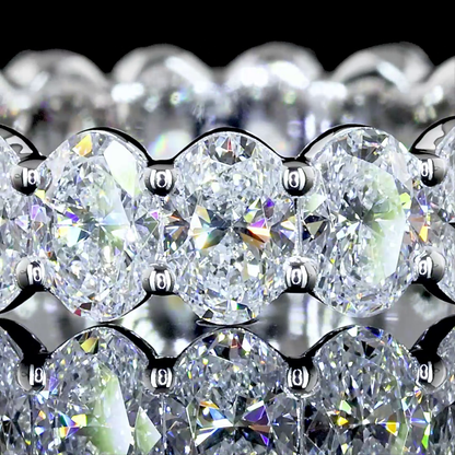 2.94 CTTW Oval Lab Diamond Full Eternity Sz. 6.5 14k White Gold (F/E Color and VS1/VS2/VS Clarity)