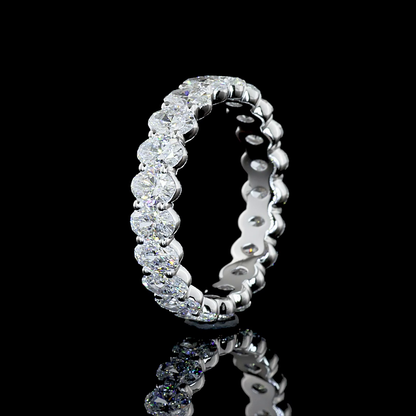 2.94 CTTW Oval Lab Diamond Full Eternity Sz. 6.5 14k White Gold (F/E Color and VS1/VS2/VS Clarity)
