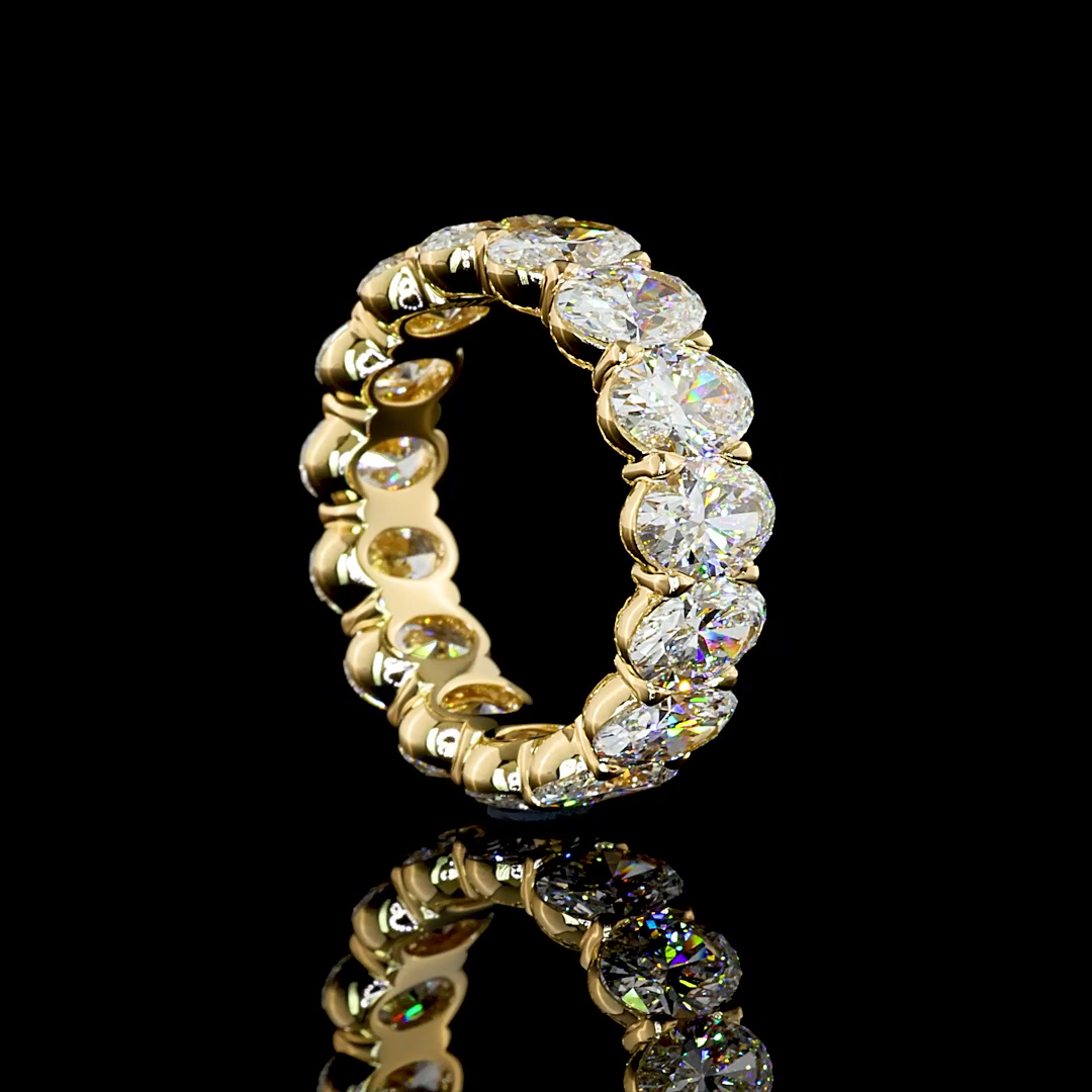 6.64 CTTW Oval Lab Diamond Full Eternity (E Color and VS Clarity)