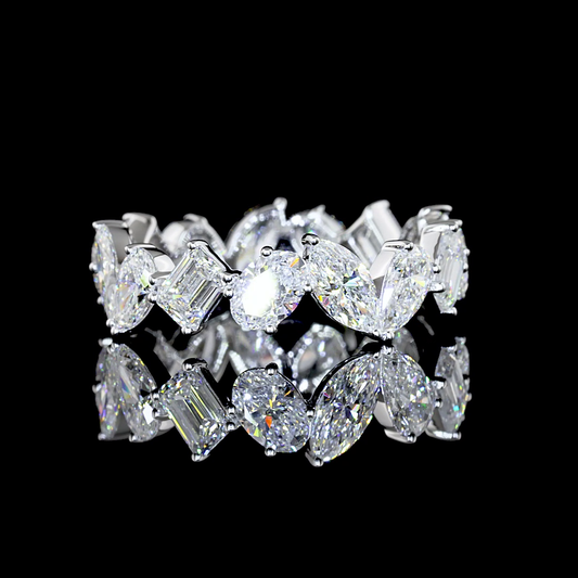 3.09 CTTW MIX Lab Diamond Full Eternity Sz. 5.5 14k White Gold E Color and VS Clarity jewelry-spot-usa