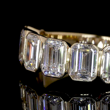 2.17 CTTW Emerald Lab Diamond Half Eternity Eternity Band Sz. 3.75 18k Yellow Gold E Color and VS1 Clarity jewelry-spot-usa