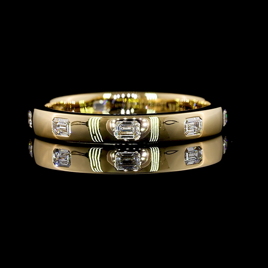 0.34 CTTW Emerald Lab Diamond 3/4 Eternity Band (E Color and VS Clarity)