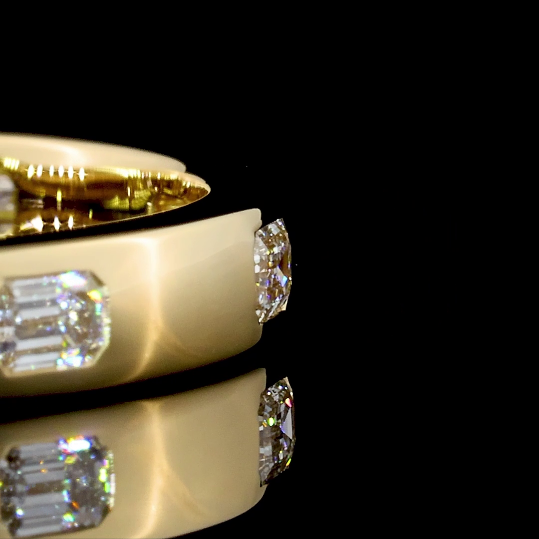 0.34 CTTW Emerald Lab Diamond 3/4 Eternity Band (E Color and VS Clarity)