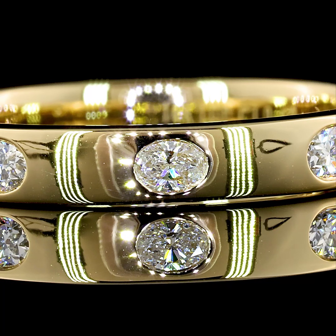 0.40 CTTW Oval Lab Diamond 3/4 Eternity Band (E Color and VS Clarity)