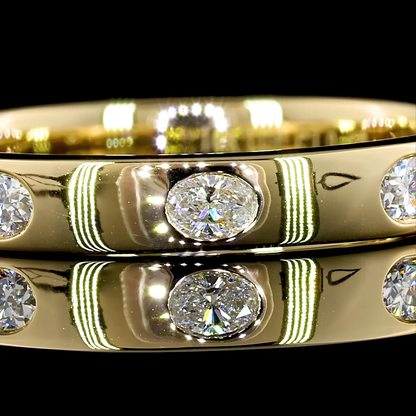 0.40 CTTW Oval Lab Diamond 3/4 Eternity Band (E Color and VS Clarity)