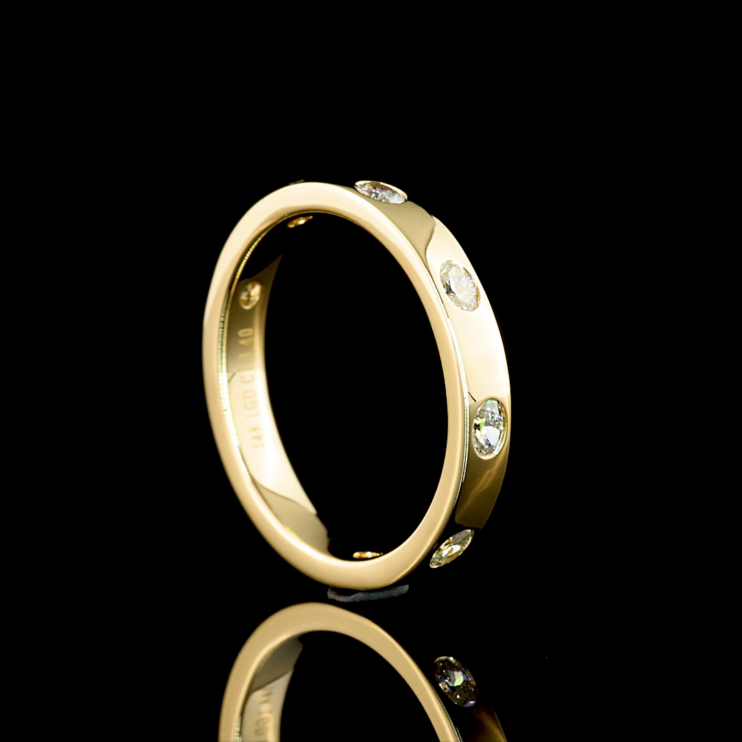 0.40 CTTW Oval Lab Diamond 3/4 Eternity Band (E Color and VS Clarity)