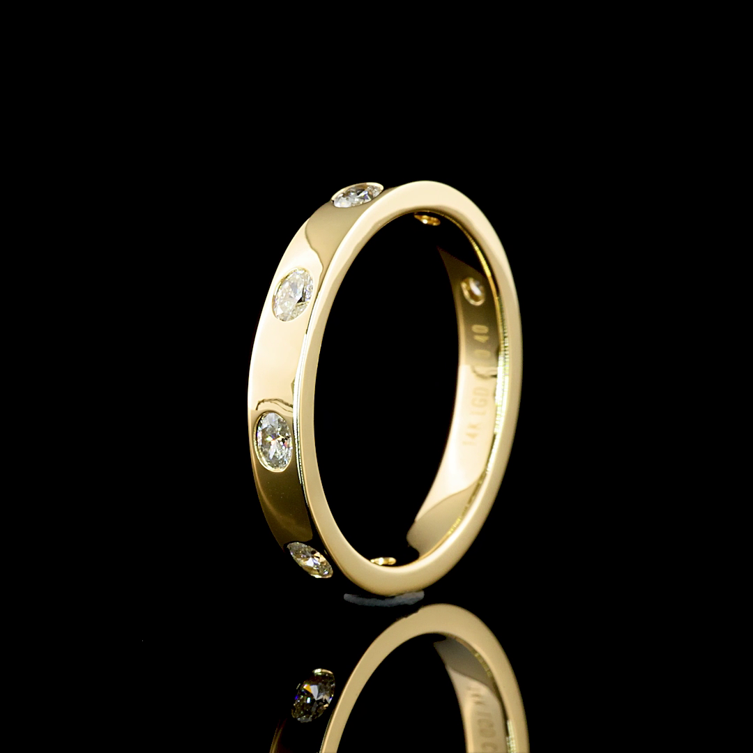 0.40 CTTW Oval Lab Diamond 3/4 Eternity Band (E Color and VS Clarity)