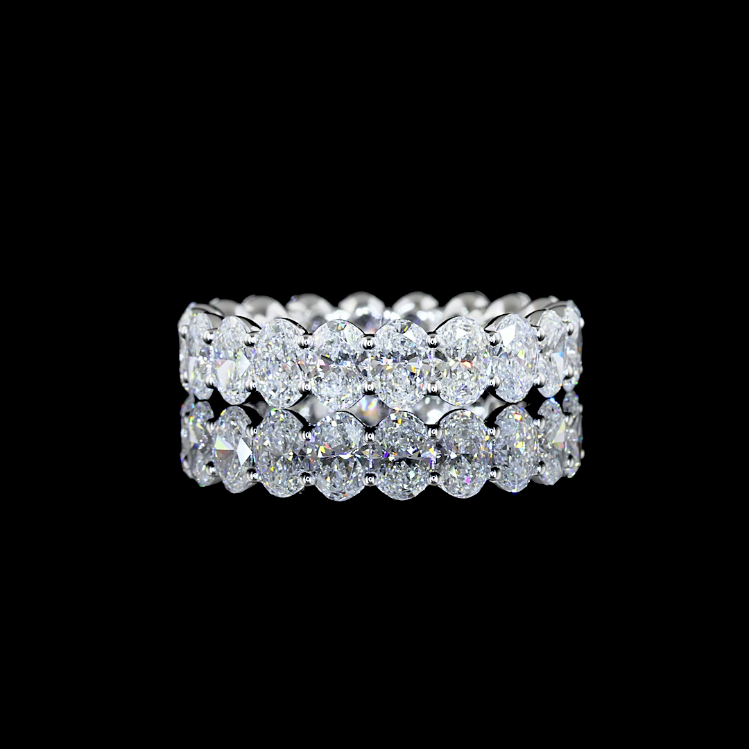 2.96 CTTW Oval Lab Diamond Full Eternity Sz. 5.5 14k White Gold E Color and VS Clarity jewelry-spot-usa