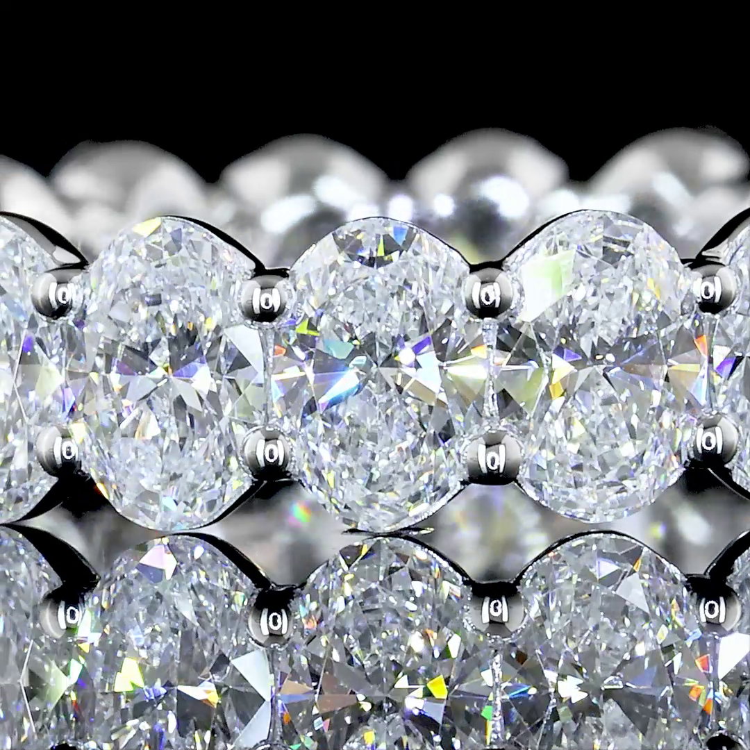 2.96 CTTW Oval Lab Diamond Full Eternity Sz. 5.5 14k White Gold E Color and VS Clarity jewelry-spot-usa