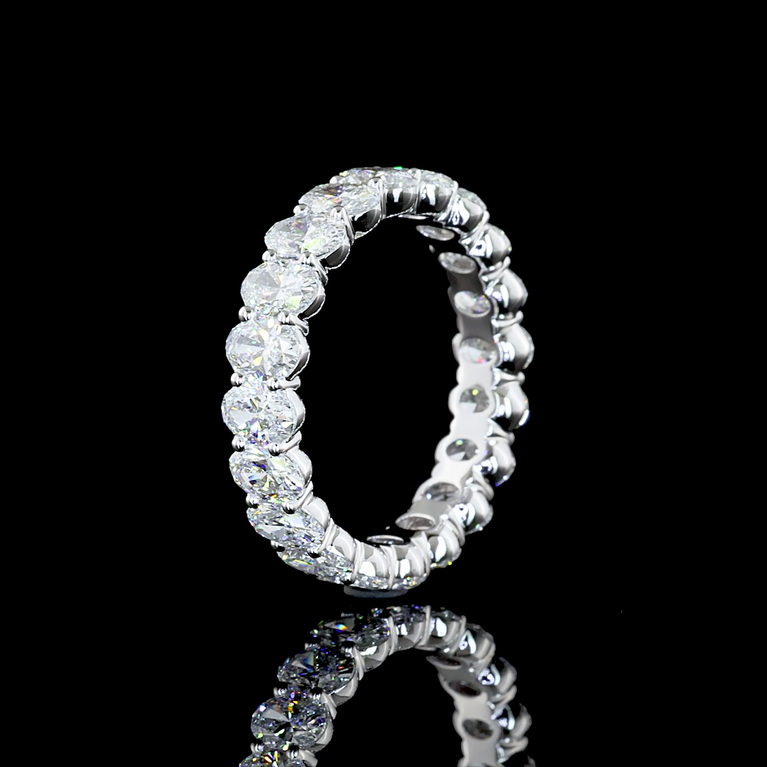 2.96 CTTW Oval Lab Diamond Full Eternity Sz. 5.5 14k White Gold E Color and VS Clarity jewelry-spot-usa