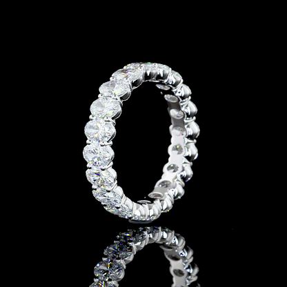 2.96 CTTW Oval Lab Diamond Full Eternity Sz. 5.5 14k White Gold E Color and VS Clarity jewelry-spot-usa