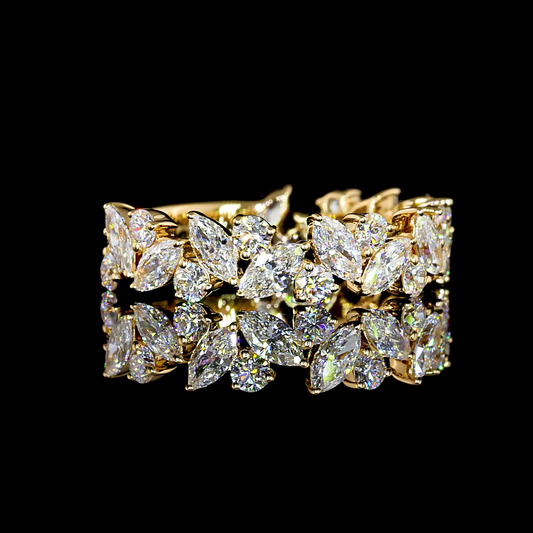 1.24 CTTW Marquise Lab Grown Diamond 3/4 Eternity Band Sz. 4.75 (F Color and VS2 Clarity)