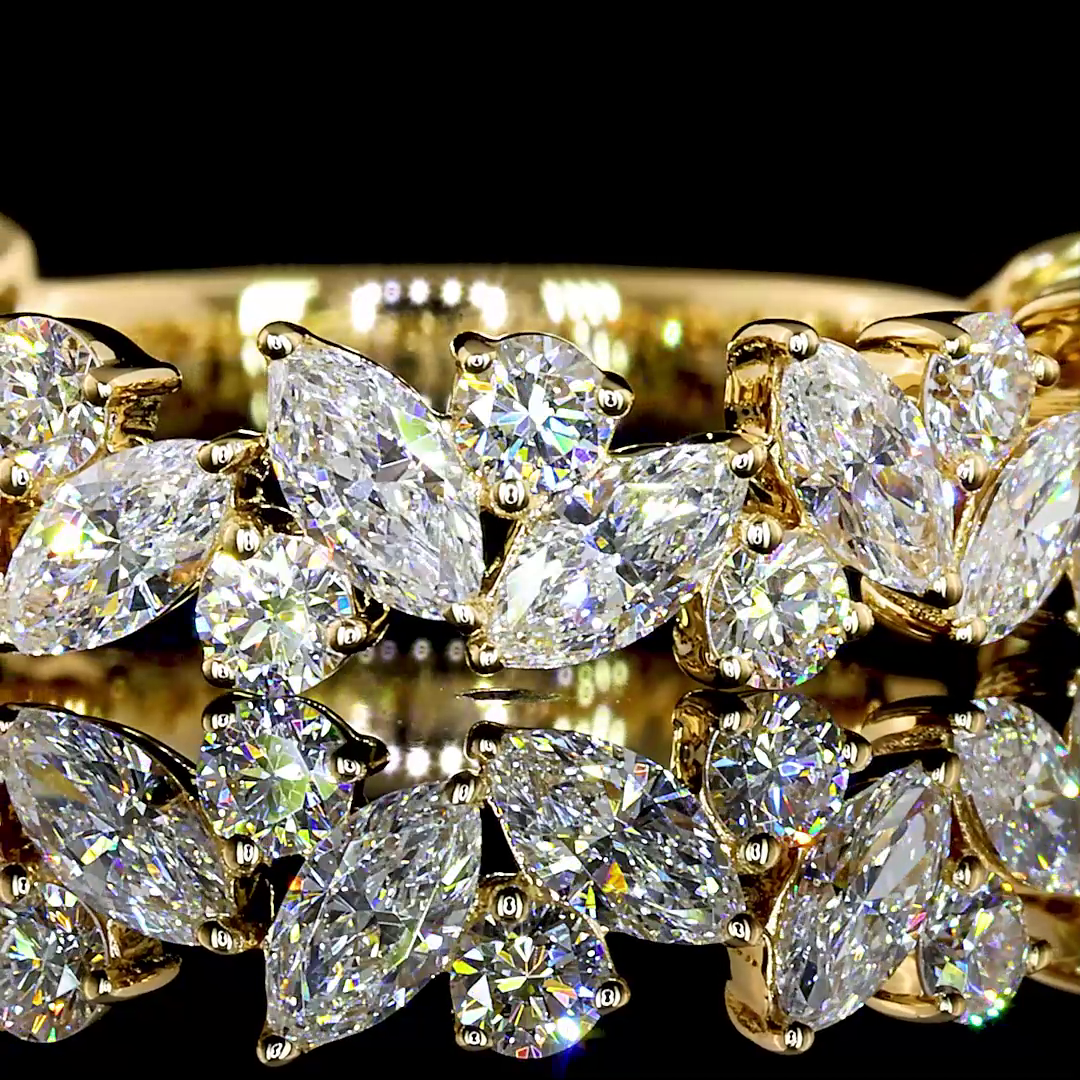 1.24 CTTW Marquise Lab Grown Diamond 3/4 Eternity Band Sz. 4.75 (F Color and VS2 Clarity)