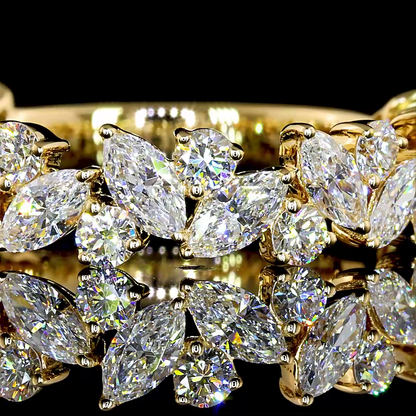 1.24 CTTW Marquise Lab Grown Diamond 3/4 Eternity Band Sz. 4.75 (F Color and VS2 Clarity)
