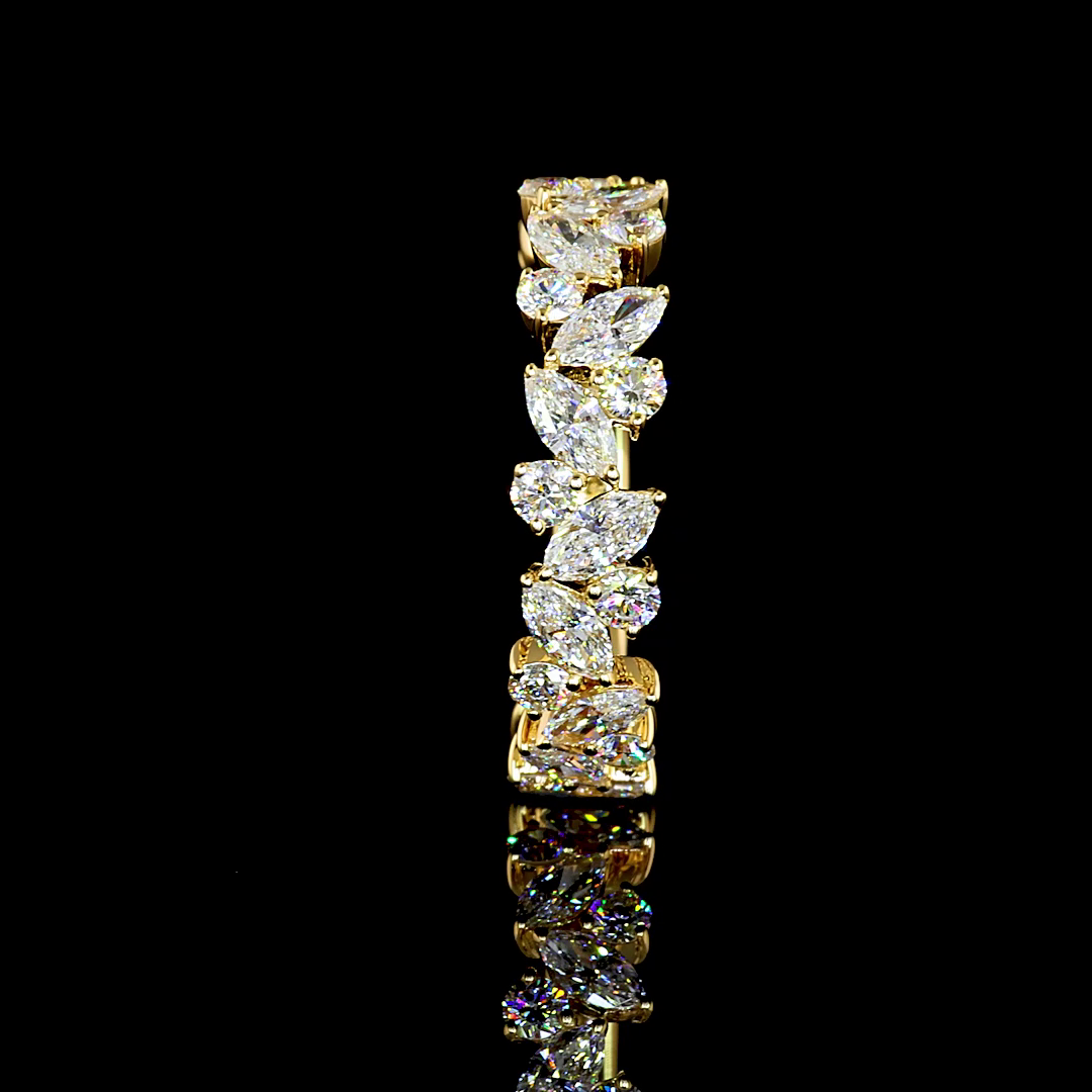 1.24 CTTW Marquise Lab Grown Diamond 3/4 Eternity Band Sz. 4.75 (F Color and VS2 Clarity)