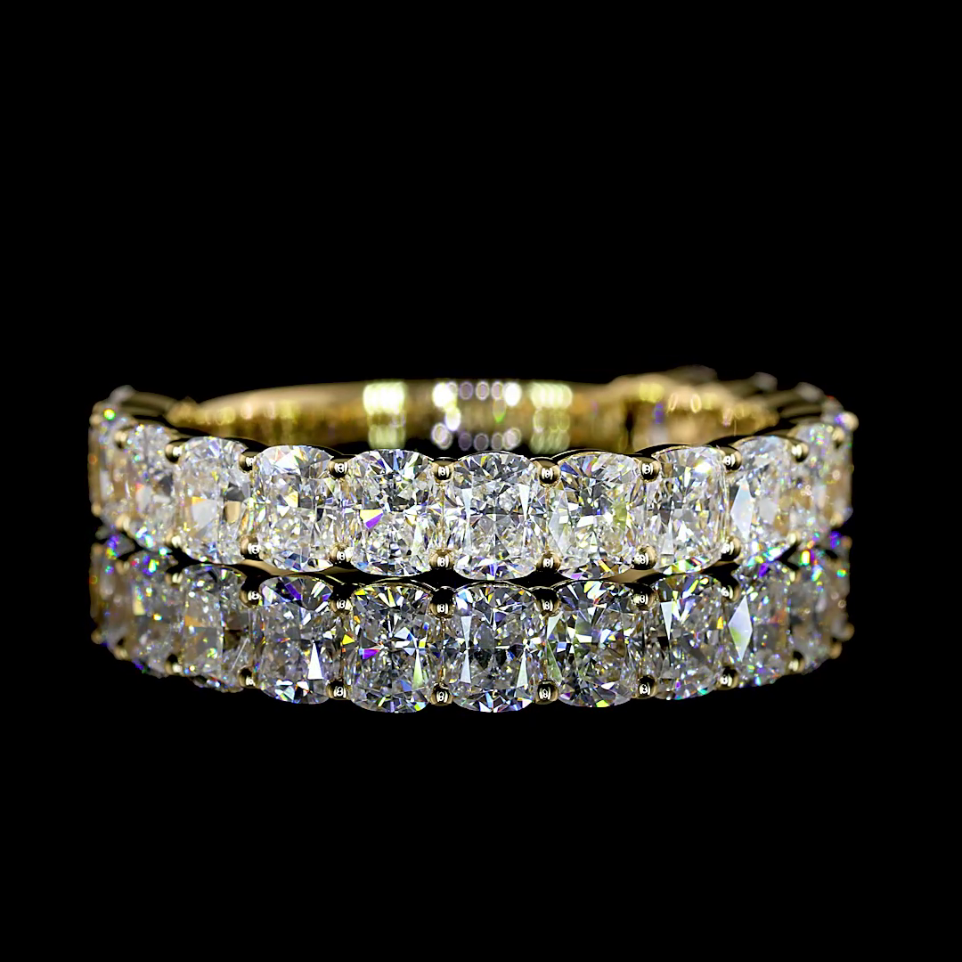 1.88 CTTW Cushion Brilliant Lab Diamond 3/4 Eternity Band (E Color and VS Clarity)