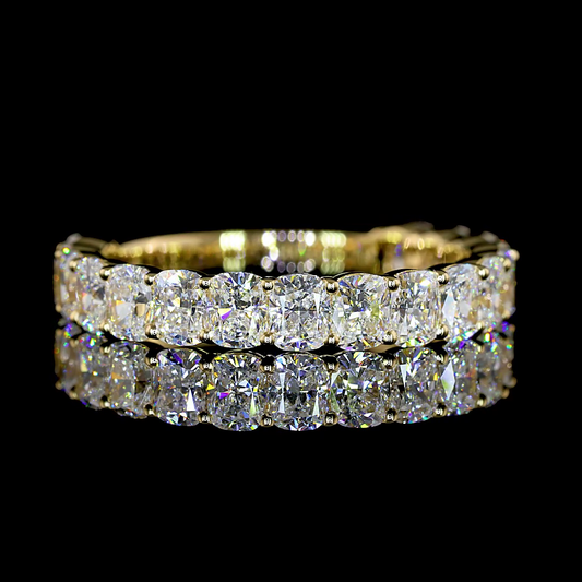 1.88 CTTW Cushion Brilliant Lab Diamond 3/4 Eternity Band (E Color and VS Clarity)