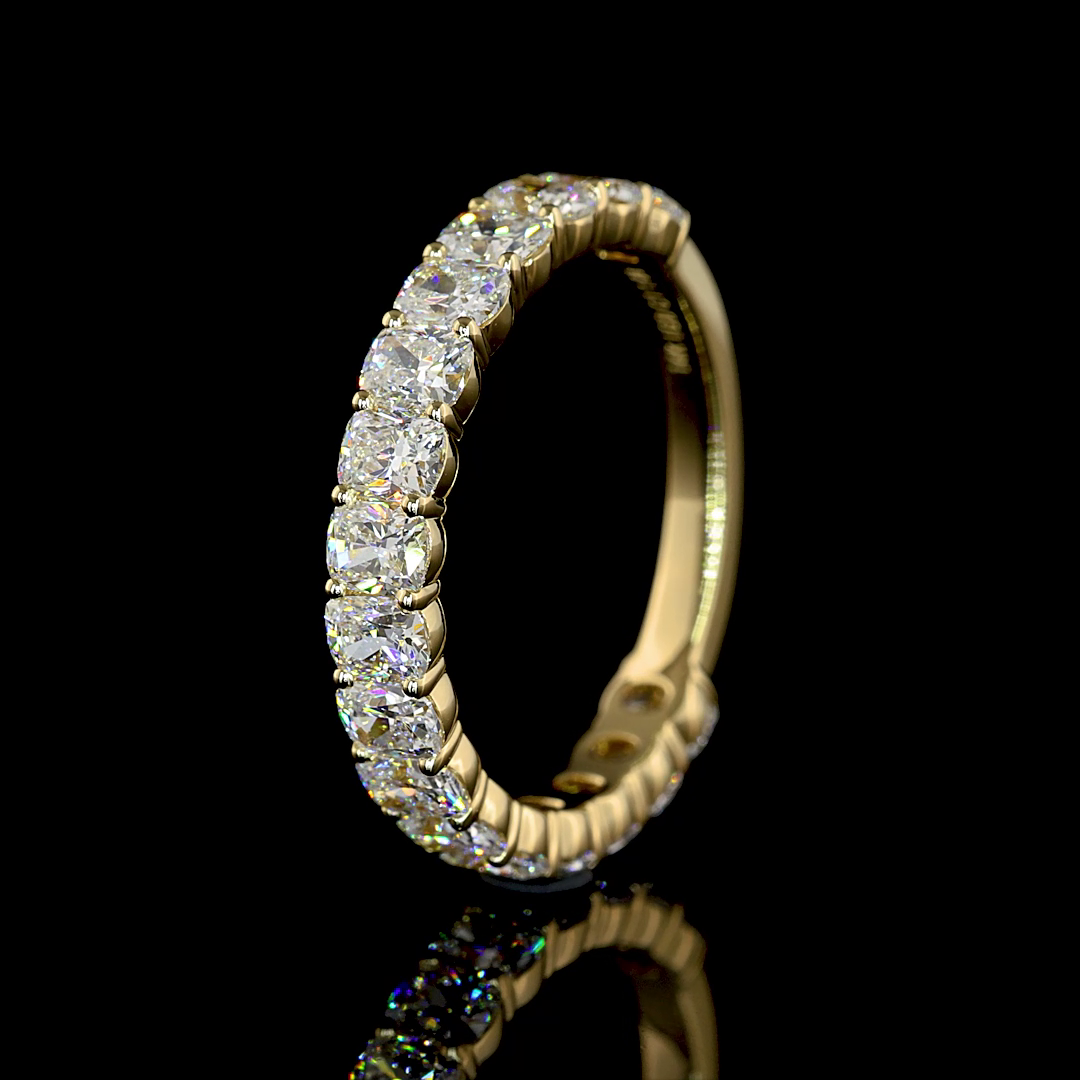 1.88 CTTW Cushion Brilliant Lab Diamond 3/4 Eternity Band (E Color and VS Clarity)