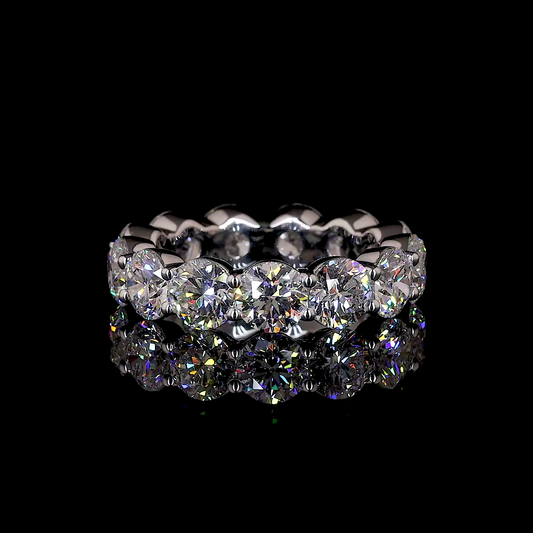 7.32 CTTW Round Lab Diamond Full Eternity Sz. 6.5 14k White Gold D Color and VVS2 Clarity jewelry-spot-usa