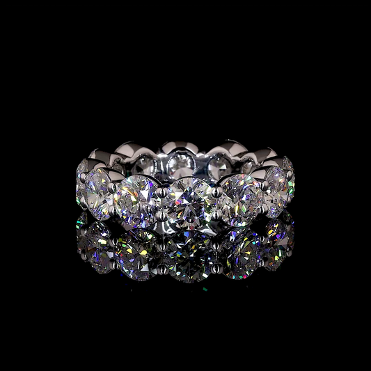8.08 CTTW Round Lab Diamond Full Eternity Sz. 6 14k White Gold (D Color and VS1 Clarity)