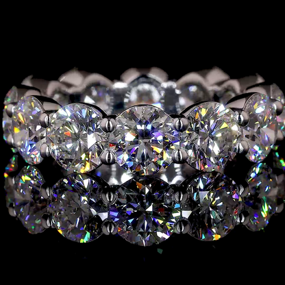 8.08 CTTW Round Lab Diamond Full Eternity Sz. 6 14k White Gold (D Color and VS1 Clarity)