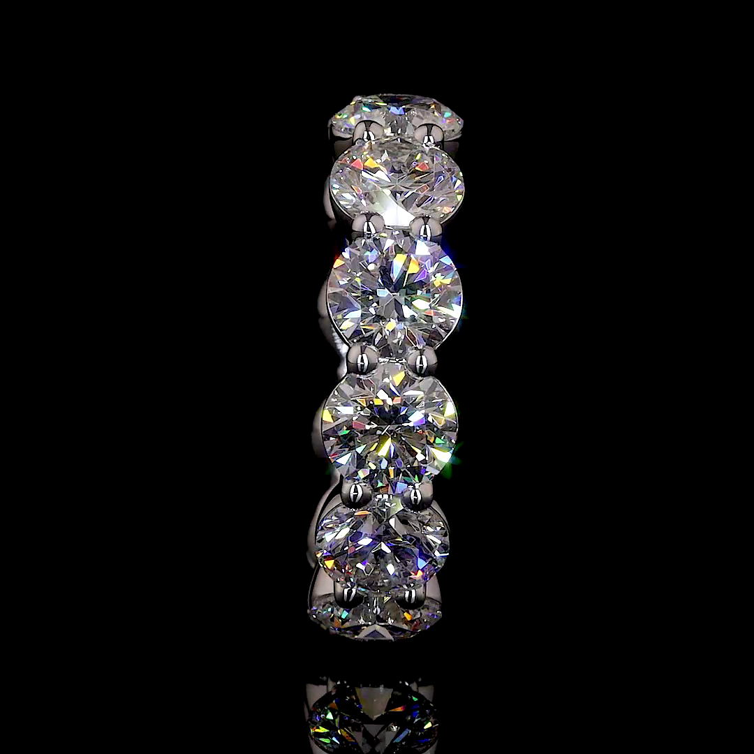 8.08 CTTW Round Lab Diamond Full Eternity Sz. 6 14k White Gold (D Color and VS1 Clarity)