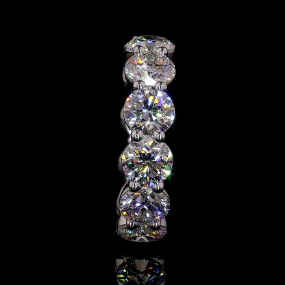8.08 CTTW Round Lab Diamond Full Eternity Sz. 6 14k White Gold (D Color and VS1 Clarity)