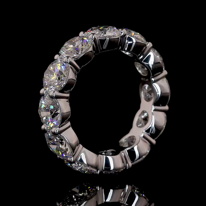 8.08 CTTW Round Lab Diamond Full Eternity Sz. 6 14k White Gold (D Color and VS1 Clarity)