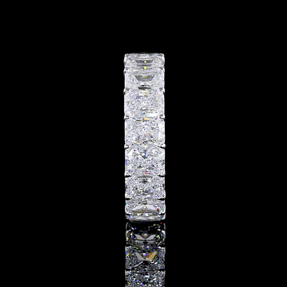5.85 CTTW Radiant Lab Diamond Full Eternity Sz. 6 14k White Gold (E Color and VS Clarity)