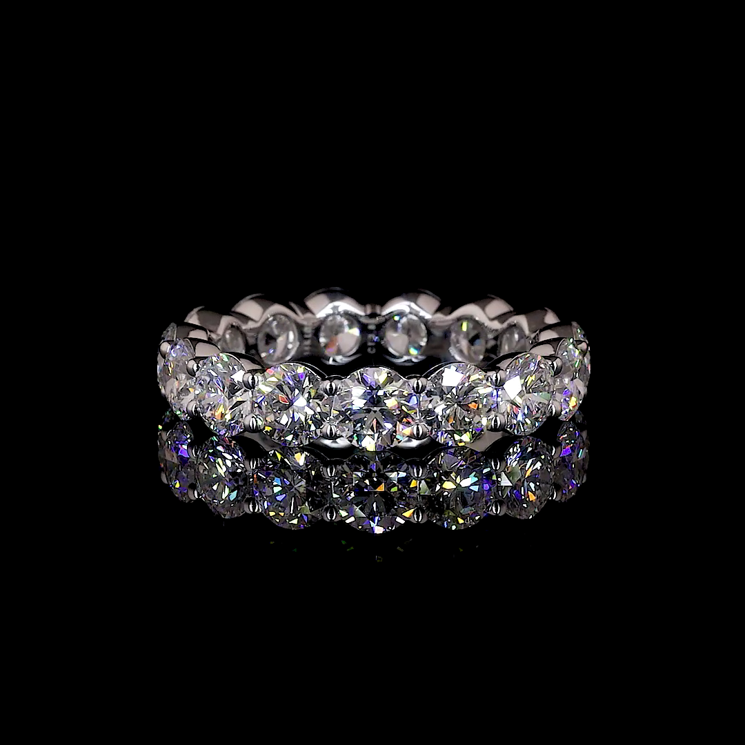 4.61 CTTW Round Lab Grown Diamond Full Eternity Sz. 6.5 (E Color and VVS2 Clarity)