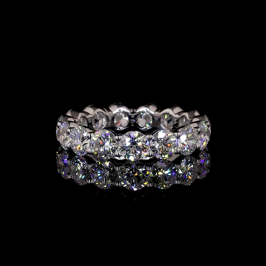 4.61 CTTW Round Lab Grown Diamond Full Eternity Sz. 6.5 (E Color and VVS2 Clarity)