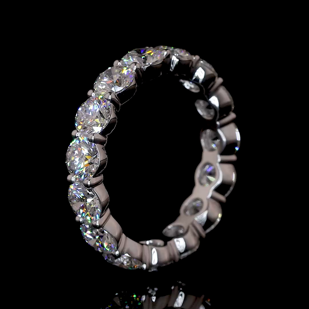 4.61 CTTW Round Lab Grown Diamond Full Eternity Sz. 6.5 (E Color and VVS2 Clarity)