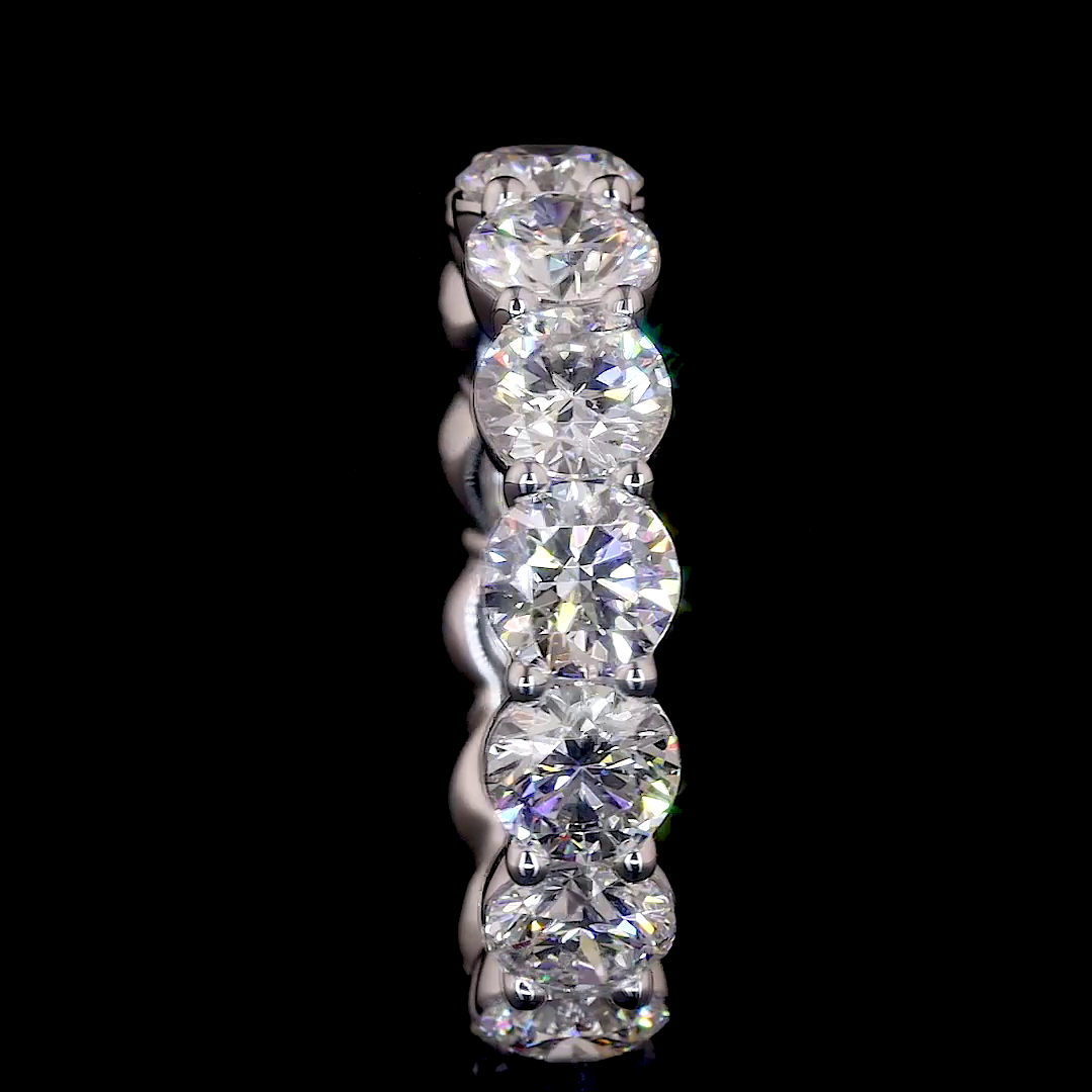 5.56 CTTW Round Lab Diamond Full Eternity (D Color and VVS2 Clarity)