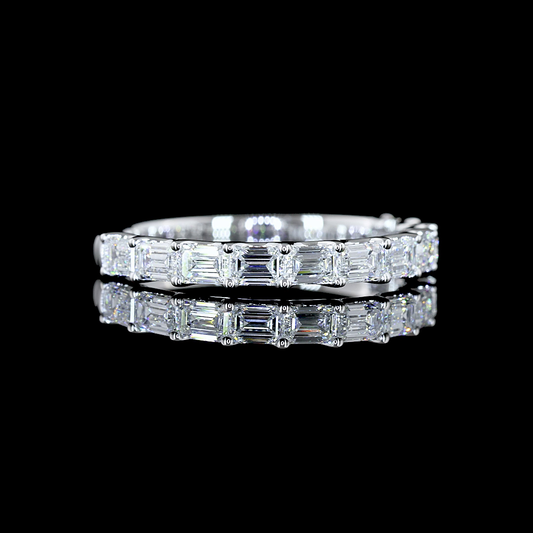 1.00 CTTW Emerald Lab Diamond Half Eternity Eternity Band Sz. 6.5 (E Color and VS Clarity)
