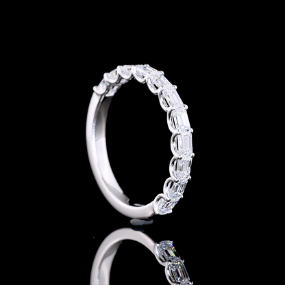 1.00 CTTW Emerald Lab Diamond Half Eternity Eternity Band Sz. 6.5 (E Color and VS Clarity)