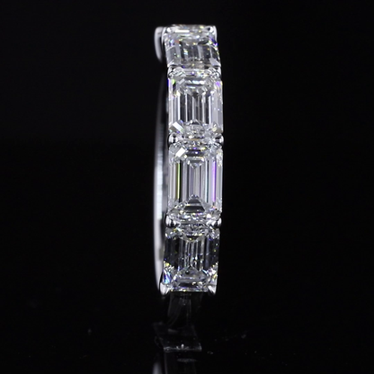 2.01 CTTW Emerald Lab Diamond 5 Stones Eternity Band (E Color and VVS2 Clarity)