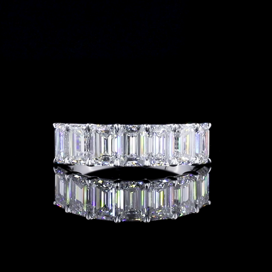 3.14 CTTW Emerald Lab Diamond Half Eternity Eternity Band (E/D Color and VS1 Clarity)